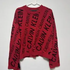 Calvin Klein Jeans ロゴニット セーター レッド Sのサムネイル