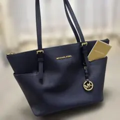 MICHAEL KORS トートバッグ ブルー タッセル - メルカリ