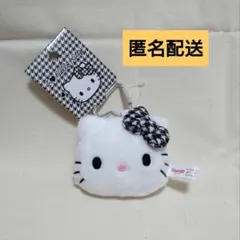 ハローキティ　フェイスマスコットホルダー　千鳥柄　キーホルダー　サンリオ