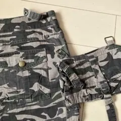 パンツ　ハーフ　ウエストポーチ付　迷彩　L 未使用　ベージュ　カーキ　裾リブ