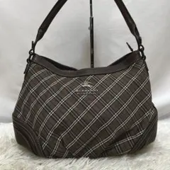 バーバリーブルーレーベル　ノバチェック　ワンショルダーバッグ　レザー　キャンバス