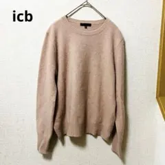 ICB アイシービー フォックス混 クルーネックニットプルオーバー M