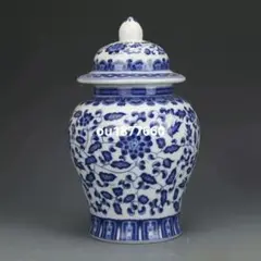 清乾隆青花纏枝紋将軍缶 景徳鎮 陶磁器 装飾品 現代工芸品 美術品 置物 清乾隆青花纏枝竜紋将軍缶 景徳鎮 陶磁器 装飾品 現代工芸品
