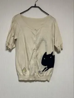 franchelippee 猫刺繍カーディガン USED】【franche lippee/Mサイズ】猫刺繍カーディガン | その他