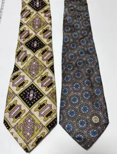 ダンヒル＋１　シルク製の柄ネクタイ2本セット　難ありお買い得