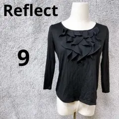 4511 リフレクト カットソー 9 黒 フリル シフォン 日本製 セレモニー