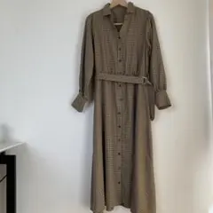 r.p.s レディース　チェック柄長袖シャツワンピース