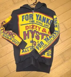 JOEY HYSTERIC 総柄ジップアップパーカー 黒 ヤンキー柄 M
