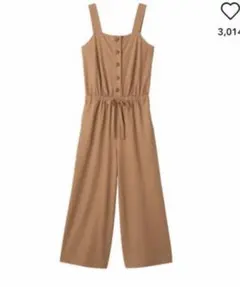 GU サロペット　ボタンコンビネゾン　つなぎ　ブラウン