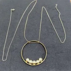 クリーム色パールの円形ネックレス【おまとめ買い・可】