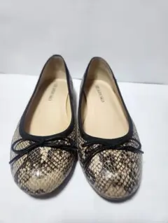 RODE SKO（ロデスコ）パイソン柄 フラットシューズ 日本製 23cm相当