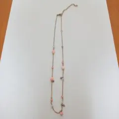 美品ageteシルバー925製珊瑚付ネックレス　10金ピンクゴールド　アメジスト