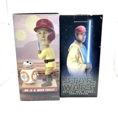 珍品『大谷翔平&マイク・トラウト&スターウォーズ』ボブルヘッド 球場