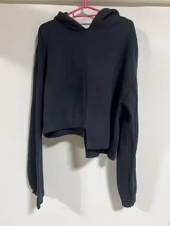 SLY 黒 フード付き クロップドスウェット