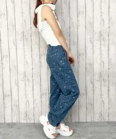 新品♡GORGE♡リボン♡デニム♡パンツ♡映え♡ブルー♡SMのサムネイル