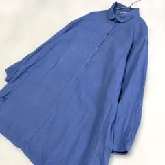 fog linen work リネン 100% 長袖シャツワンピース ゆったりのサムネイル