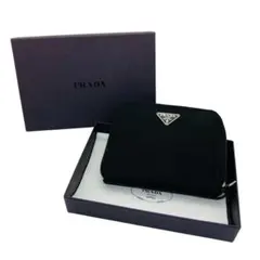 【kk/4.30】PRADA ラウンドファスナー 二つ折り財布 三角ロゴM606