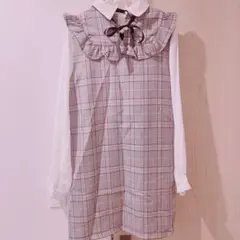 [美品]ems excite チェックワンピース