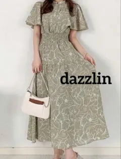 dazzlin バックリボンプリントワンピース