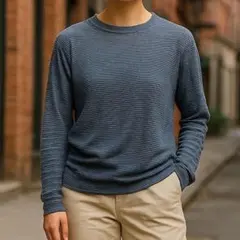 タートルネック ボーダー ニット