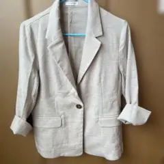 GLACIER ベージュ シングルボタンジャケット S