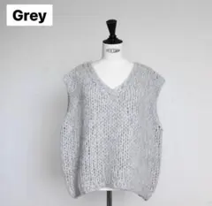 ジプソフィアGypsohila Moco Moco ニットベスト grey