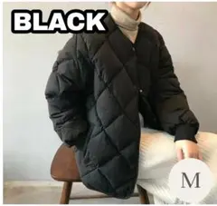 セール【ブラック・M】ショート丈 コットン コート キルティング あったか 軽量