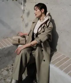 【美品】ウールギャバジントレンチコートのサムネイル