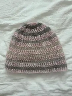 ストライプニット　ニット帽