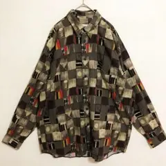 総柄シャツ 長袖