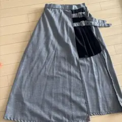 【Avail】グレーチェック プリーツロングスカート Mサイズ