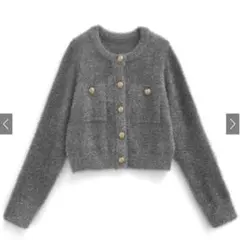 grl ラメフェザーカーディガン kz618 グレー