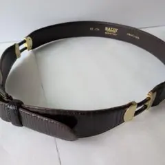 BALLY ダークブラウン リザードレザーベルト 85/34