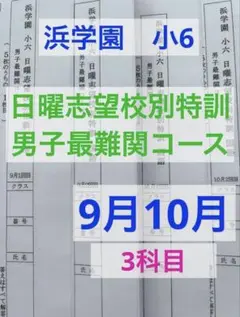 浜学園 ★ 春期講習 男子・女子最難関中コース 復習テスト 実力 小6 3科 浜学園小6 最新版2024年度 春期講習 男子最難関・女子最難関
