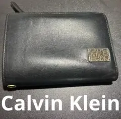 【中古品】Calvin Klein ブラック 二つ折り財布