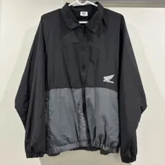 HONDA ジップアップナイロンジャケット 黒/グレー