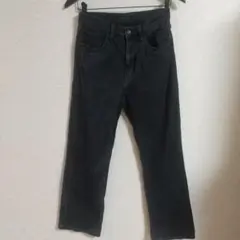 ブラックストレートデニムパンツ ユニクロ レディース25(63.5)