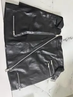 ZARAブラックレザータミニスカート XL