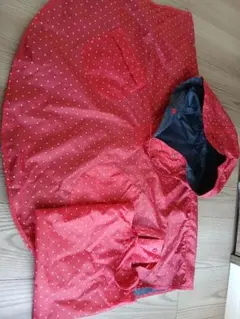 ベビーレインコート 赤 水玉模様　カッパ　収納袋付き