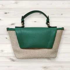 【美品】ロリステッラ LORISTELLA ショルダー グリーン かごバッグ