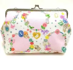 がま口ポーチyukiemon生地使用「ラブリーチャーム」