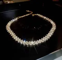 ネックレス　チョーカー　ゴールド　レディース　ジルコニア　結婚式　シンプル