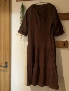 w closet ロングシャツワンピース ブラウン