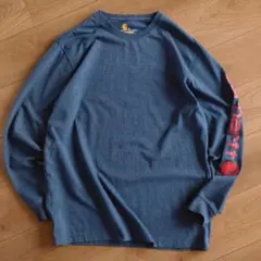 Carhartt ロンTEE/ORIGINAL FIT/袖プリ/紺/古着/M