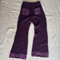 70s vintage フレア　ワイドパンツ グラニースクエアポケット