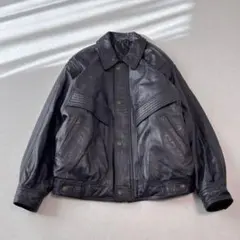 お*り様 old leather bomber jacket purple L本