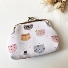 【新品未使用】限定1点★ねこ がま口財布 小銭入れ ポーチ ミニ財布 猫アイテム