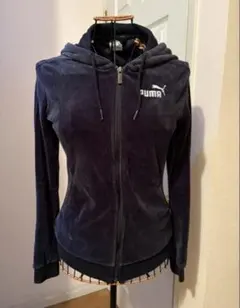 PUMA プーマ　ベロア　ジャージ　パーカー　ジップパーカー　ネイビー