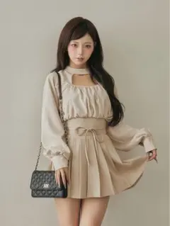 Darich ドッキングコルセットプリーツミニワンピース