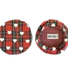 ハートチェックベレー帽 RED HEIHEI ハートチェックベレー帽 RED | HEIHEI